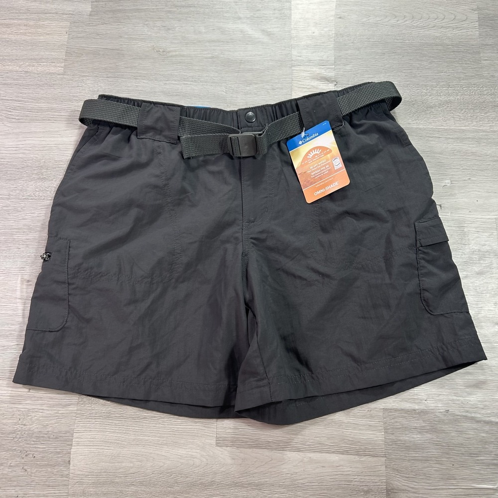 Columbia Walnut River Cargo Shorts Womens Small Black Omni-Shade Hiking UPF 30
